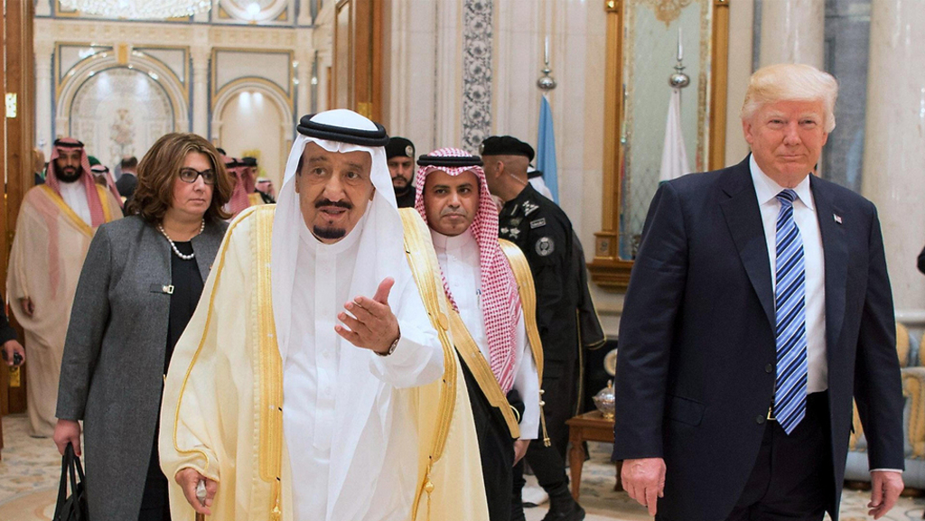 Saudi King Salman with visiting U.S. President Donald Trump 