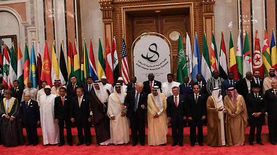 Donald Trump attends the third Gulf-American summit in Saudi Arabia, 2017
