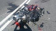 האופנוע בזירת התאונה