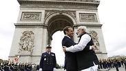 נשיא צרפת מקרון וראש ממשלת הודו מודי בפריז