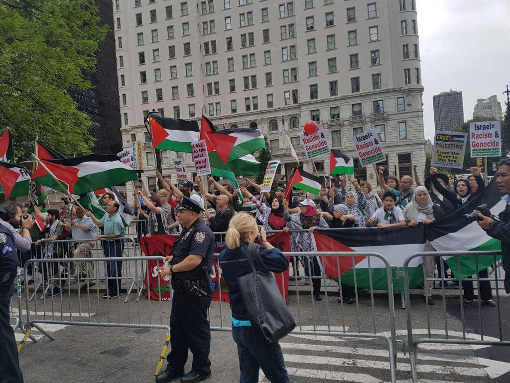 Anti-Israel rally in New York in 2017 