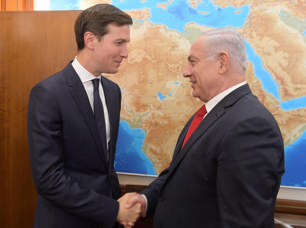 Jared Kushner meeting with Benjamin Netanyahu in Jerusalem last year 