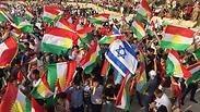 דגל ישראל השתרבב להפגנה בארביל בעד הקמת מדינה עצמאית לכורדים