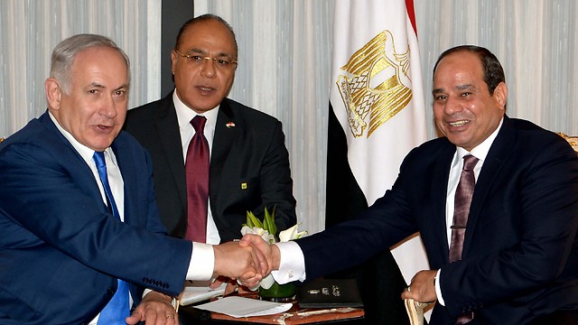 Prime Minister Benjamin Netanyahu meeting with Egyptian President Abdel Fattah al-Sisi on in 2017 