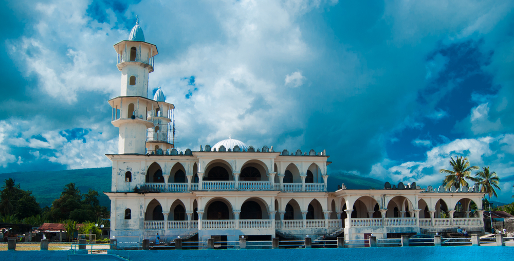 A mosque under clear blue skies, in Moroni, Comoros 
