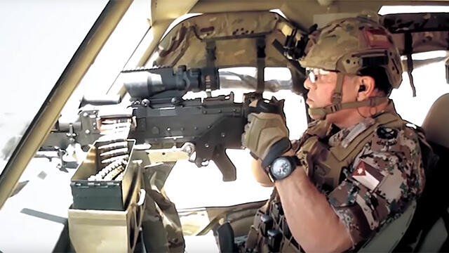 King Abdullah II during military drill