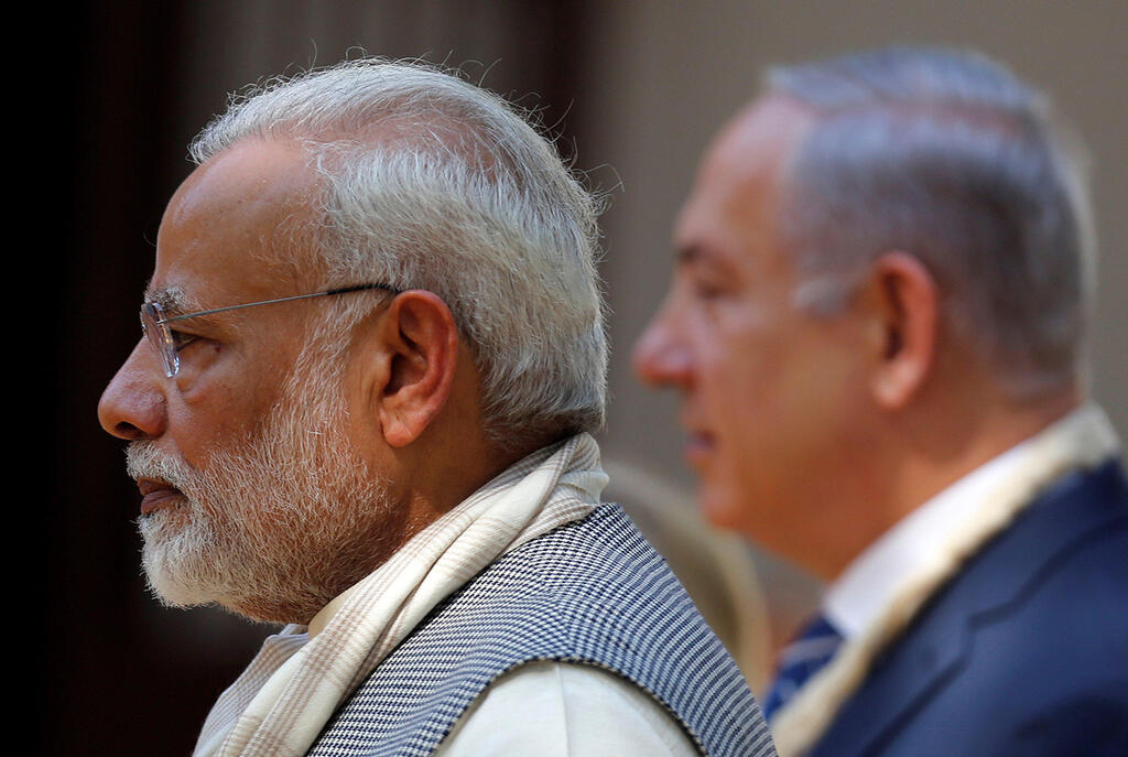 Indian Prime Minister Narendra Modi and Israeli Prime Minister Benjamin Netanyahu 