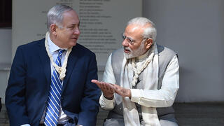 Prime Minister Benjamin Netanyahu and Indian Prime Minister Narendra Modi 