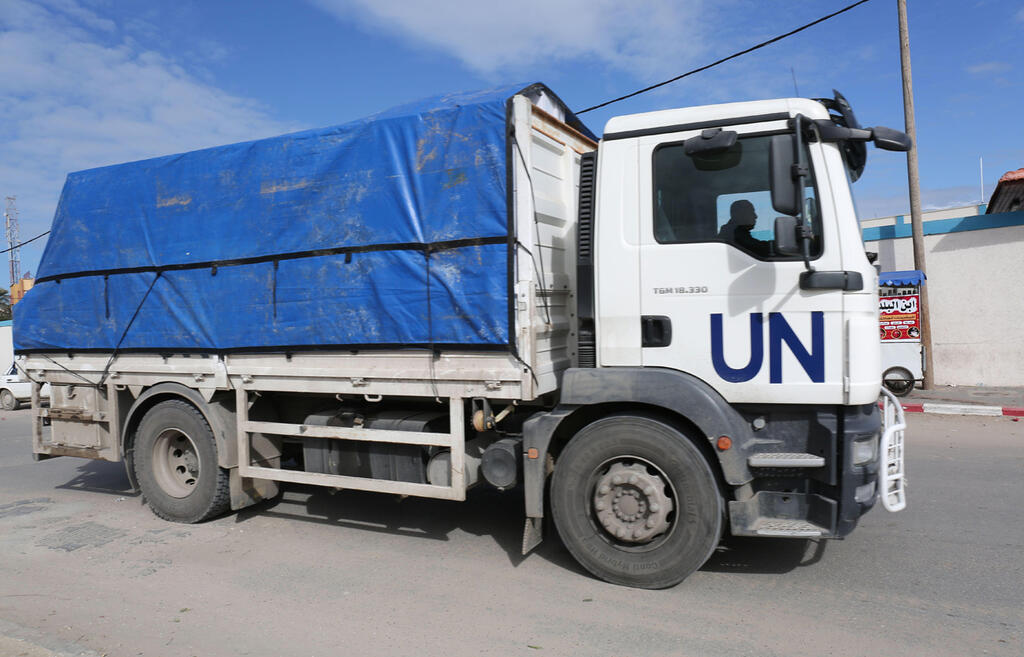 UNRWA aid truck in Gaza 