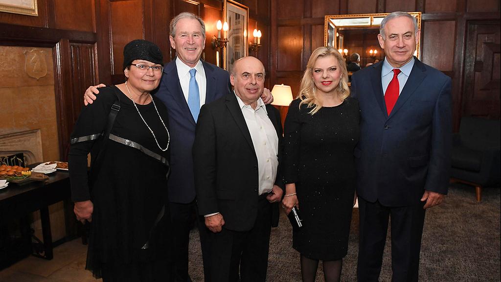 Avital and Natan Sharansky with Benjamin and Sara Netanyahu and President George W. Bush 