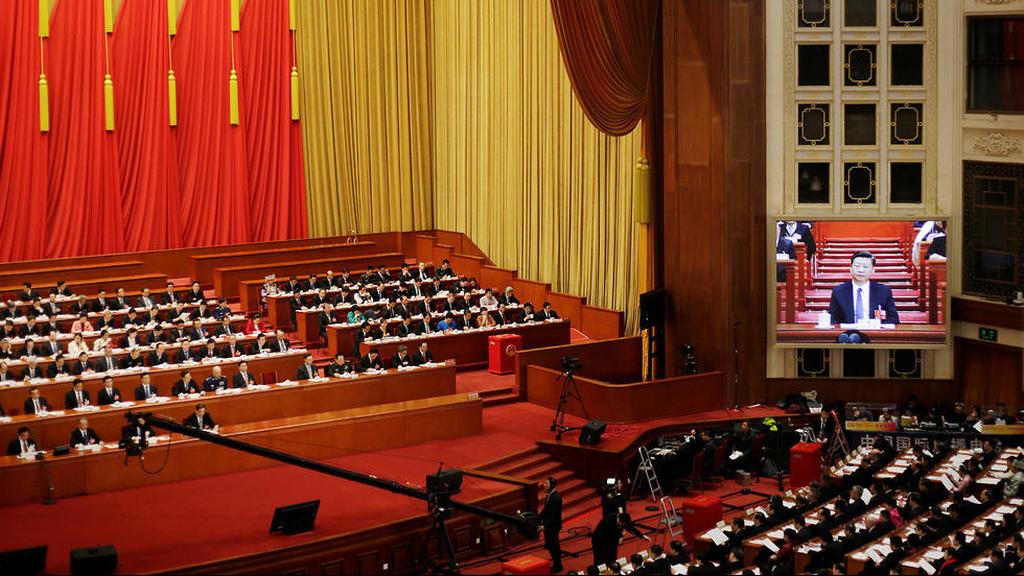 Xi Jinping speaking to the Chinese National People's Congress 