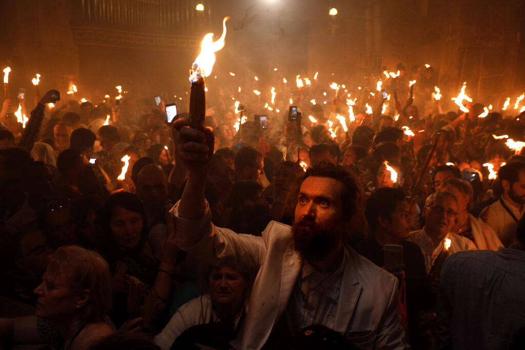 Holy Fire ceremony at Church of the Holy Sepulchre in Jerusalem 