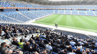 תדרוך שוטרים באצטדיון סמי עופר בחיפה