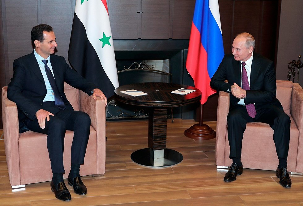 ולדימיר פוטין פגישה עם נשיא סוריה בשאר אסד ב סוצ'י רוסיה