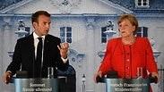 נשיא צרפת עמנואל מקרון פגישה עם אנגלה מרקל ב מסברג גרמניה