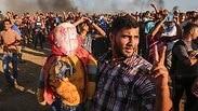 מהומות של פלסטינים בגבול רצועת עזה