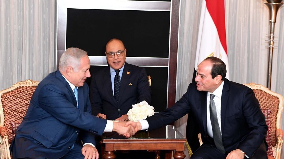 Prime Minister Benjamin Netanyahu and Egyptian President Abdel Fattah el-Sisi during a meeting in New York in 2018 