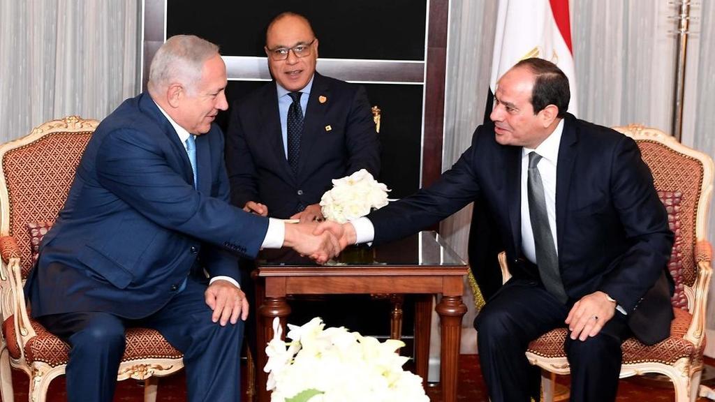 Prime Minister Benjamin Netanyahu meeting with Egyptian President Abdel Fattah el-Sisi in New York in 2018
