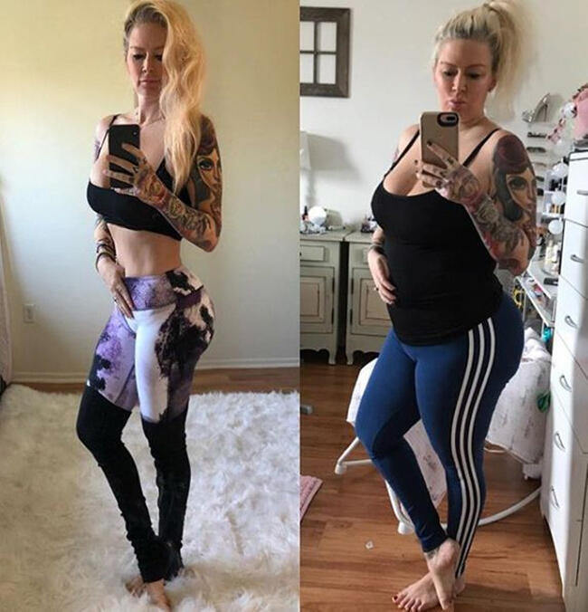לפני הדיאטות ואחרי שהגיעה למשקל היעד