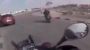 יעוד ממצלמת קסדה של מרדף משטרה אחר רוכב אופנוע בבאר שבע