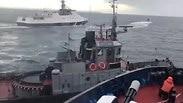 תיעוד ניגוח ספינה אוקראינית ע"י חיל הים הרוסי עימות רוסיה אוקראינה הים השחור