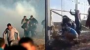 מהומות יום שישי בגדר גבול עזה נשים משליכות אבנים על חיילי צה"ל