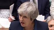 ראש ממשלת בריטניה תרזה מיי בנאום בבית הנבחרים הבריטי בהצבעה על הרקזיט