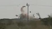 תקיפת עמדת חמאס ברצועת עזה על ידי טנק מכוחות צה"ל