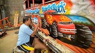 פיליפינים הפיליפינים אומנות ציור על אוטובוסים מיניבוסים ג'יפני