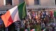 דגל איטליה. המדינה נכנסה למיתון