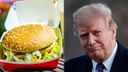 נשיא ארה"ב דונלד טראמפ המבורגר המבורגרים ג'אנק פוד