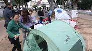 מחאת אוהלים של תושבי עוטף עזה ברח' רוטשילד בת"א
