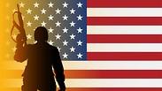 ארה"ב ארצות הברית דגל חייל נשק