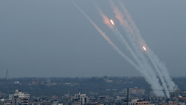 Rocket fire from Gaza at Israeli residential areas 