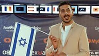 קובי מרימי, נציג ישראל לאירוויזיון, באירוע השטיח הכתום בכיכר הבימה בתל אביב