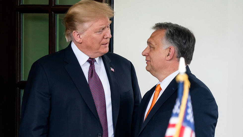 נשיא ארה"ב דונלד טראמפ נשיא הונגריה ויקטור אורבן ב הבית הלבן