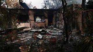 בית שנפגע מהשריפה בקיבוץ הראל
