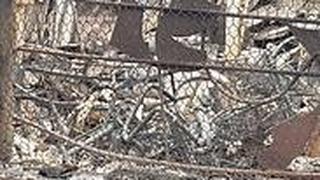 מחסן האופניים לבעלי צרכים מיוחדים של אסף לזר שנהרס בשריפות בקיבוץ הראל