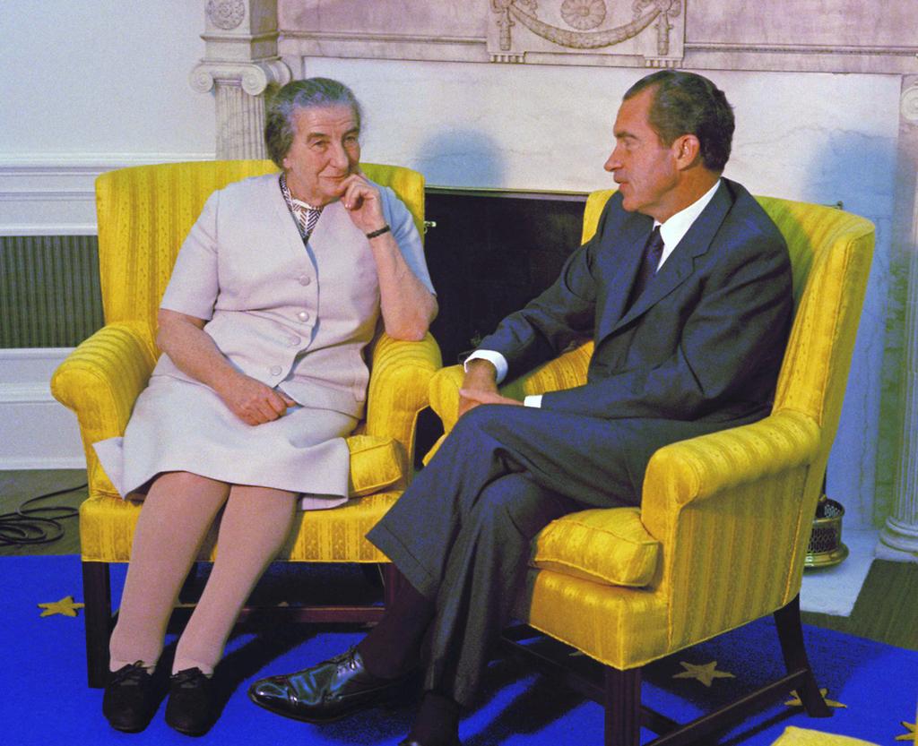 Prime Minister Golda Meir and U.S. President Richard Nixon at the White House in 1969 