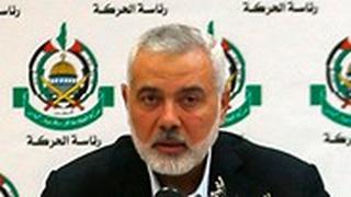 מנהיג חמאס איסמעיל הנייה נפגש עם עיתונאים זרים בעזה