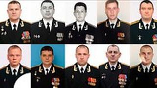 תמונות אנשי הצוות שנספו באסון הצוללת בים ברנץ, אותן פרסם משרד ההגנה הרוסי