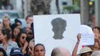 צעדת המחאה של יוצאי אתיופיה בתל אביב בדרכם לכיכר רבין