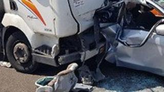 תאונת דרכים רכב משאית כביש 7