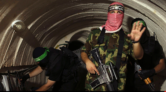 Hamas militants in terror tunnel