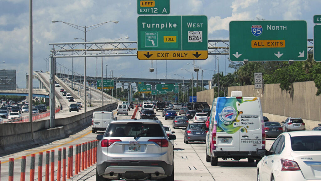 כביש I-95 מיאמי פלורידה ארה"ב אילוסטרציה