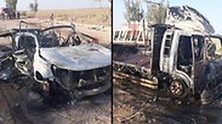 כלי הרכב שהושמדו בתקיפה בעיראק