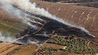 עשן מהפצצות של צה"ל ב מארון אל ראס לבנון 