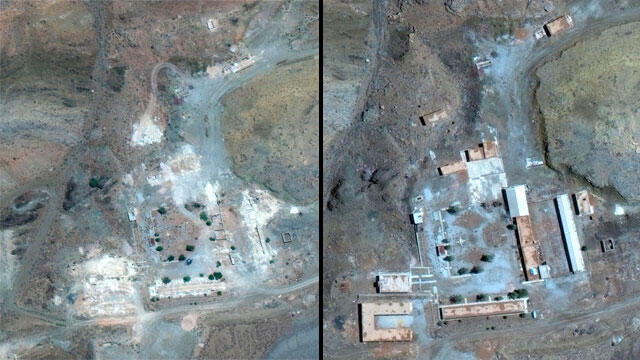 תמונות לווין לפני אחרי אתר גרעין בעיר אבדה איראן
