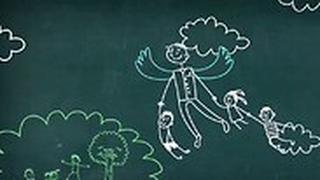 אנימציה של מורה מרים תלמידים באוויר