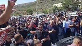הפגנה מול אום אל פאחם בכביש 65 בעקבות הרצח
